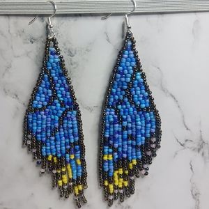 Mexican handmade beaded jewerly butterfly Earrings